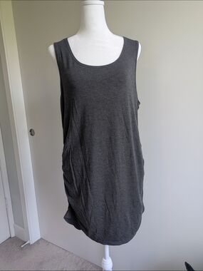 Maternity XL Charcoal Soft Viscose Sleeveless Women's Long Tank Top